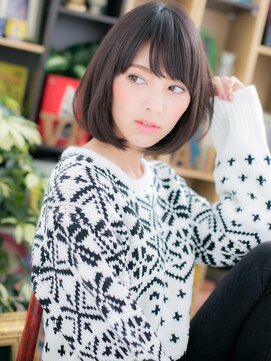 カバーヘア イヴ 戸頭店(COVER HAIR EVE) *+EVE戸頭+*…黒髪ボブｘ斜めバングの大人クラシカルec