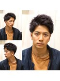王道くせ毛風アイロンパーマ/ビジネス/ショート/メンズ