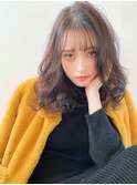 《Agu hair》柔らかカラー×軽ウェーブセミロング