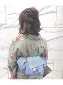 【#わだむすび】浴衣、ボブハーフアップアレンジ