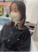 ダークアッシュ/ミディアムレイヤーカット［髪質改善/縮毛矯正］