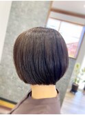 丸みが可愛いショートボブ