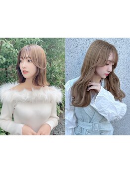 【透明感カラー＋顔周りレイヤーカット＋1stepトリートメント\6900】顔周りカットでトレンドスタイルへ◎