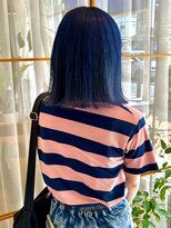 ヘアーズルネッタアベノ(HAIR'S Lunetta abeno) ネイビーカラー×長めボブ【HAIR'S Lunetta 井上】