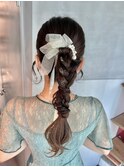 【高めポニーテール】/結婚式/二次会/同窓会/銀座/ヘアセット