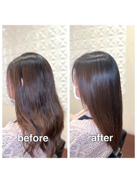 アウラ(aura) カット+髪質改善+艶髪トリートメント
