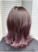 ピンクパープル　バレイヤージュ