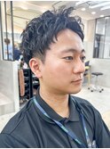 ミニウルフチェリーブラウンブリーチなしショートボブ前髪/横浜