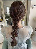 お呼ばれヘアセット/結婚式ヘアセット/編みおろし
