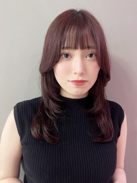 アルバム 銀座(ALBUM GINZA) 顔周りレイヤーロングおくれ毛前髪カット韓国ヘア_F41046