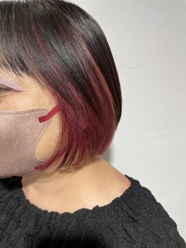 トレフ(Trefle) ボブ×インナーカラーレッド