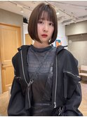 着物ヘア/ダークアッシュ/ミディアムレイヤーカット/名古屋名駅