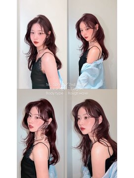 カノイ 銀座中央通り(KANOI) 透明感ボルドーブラウン × くびれ韓国レイヤー