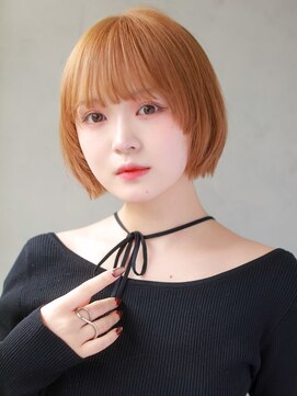 ガリカ シーム(Gallica/SEAM) ケアブリーチでつくる暖色ベージュカラー×切りっぱなしボブ