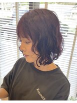 シャルール(CHALEUR) ワインレッドラフパーマ