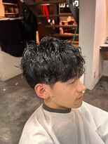エクファ ヘア リゾート 大津 瀬田店(ex-fa hair resort)&nbsp;ミルクティーブロンド/ダークブルー/デジタルパーマ/大津/瀬田
