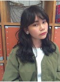 ミディアムウェーブヘアー1