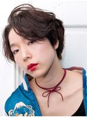 センターパート ショートボブ