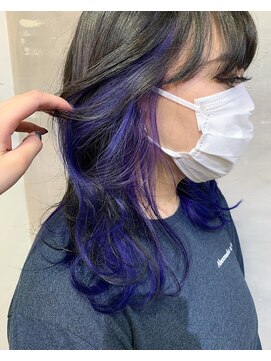 ロア 福岡天神本店(LORE) インナーカラー/ブルー×ラベンダー/nana