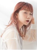 大人かわいい美髪スモークピンク×フェザーバング