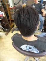 ヴァンテアン 巣鴨店 メンズショートスーツ短髪束感モテる黒髪シークレットパーマ流行