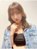 韓国前髪顔周りロング×デザインカラー[心斎橋/髪質改善]