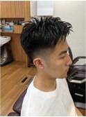 【アイロンパーマ】フェードカットアップバングスリークショート