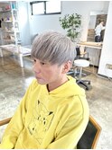 シルバーカラーマッシュヘア束間マッシュケアブリーチカラー