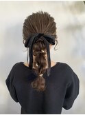 お呼ばれヘアセットポニーアレンジ