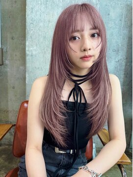 サイン 渋谷(SIGN) 韓国ヘアーハッシュカットレイヤーカットグレージュブリーチ無し