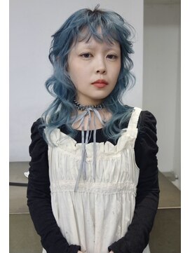 レコ 渋谷(LECO) 水色ライトブルーハイトーンケアブリーチペールカラー