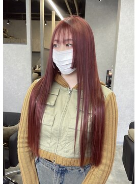 シエンゴールド(CIEN gold) ワインレッドカラー/ブリーチ/赤髪#浜松駅#カラー#ブリーチ