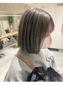 透明感ハイトーングレージュ/かわいい内巻きボブ