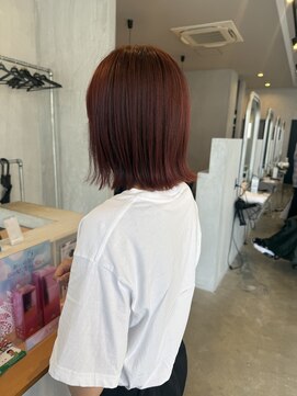 シェル 津山の手店(shel) ◎艶めくラベンダーピンクで大人可愛い小顔レイヤーロング