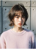 レイヤーボブボブヘアショートウルフパーマウルフボブヨシンモリ