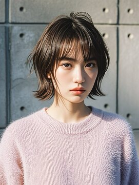 エイチ ウルフカット 大阪梅田(811) レイヤーボブボブヘアショートウルフパーマウルフボブヨシンモリ