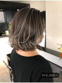 ハイライト/ダークアッシュ似合わせカットミディアムレイヤーm4