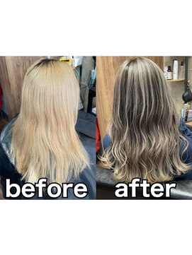 ラル(Lull) フルブリーチシャドールーツ/活性酸素除去/髪質改善/個室美容室