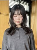 ミディアムレイヤー ウルフカット レイヤーロング 顔まわり