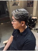白髪ぼかしハイライト×シルバーカラー