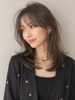 ノア(NOA)&nbsp;【NOA】韓国レイヤーミディくびれヘアアッシュグレージュ