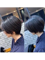 アヴァロン(AVALON)&nbsp;【前髪長め】襟足スッキリ丸みショート×ハイライトカラー
