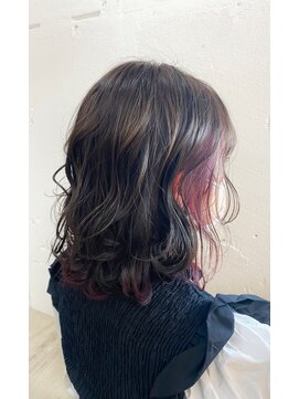 ヘアーワークス ヘルム 渋谷店(HAIR WORKS HELM) [HELM渋谷］インナーカラー☆ピンクベージュ☆