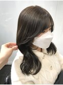 ミントベージュメルティカラー☆韓国風くびれヘアミディアム