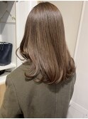 透明感髪質改善ベージュダブルカラーミルクティーグレージュ