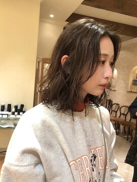 ビュートリアム265(BEAUTRIUM 265) ミディアムボブ/ウェーブパーマ/アッシュベージュ /ボブパーマ