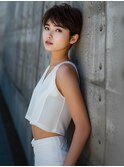 アプリコットオレンジハイライトカラーサーフカール夏くびれヘア