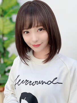 レイリー 原宿 表参道(Rayreee) 【F】小顔シースルーバングニュアンスグレージュボブ