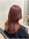 ブリーチなしのイメチェンにチェリーピンク美髪
