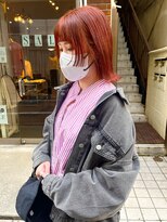 ロチカバイドールヘアー 心斎橋(Rotika by Doll hair)&nbsp;姫カット×オン眉　ブリーチなしオレンジブラウン☆